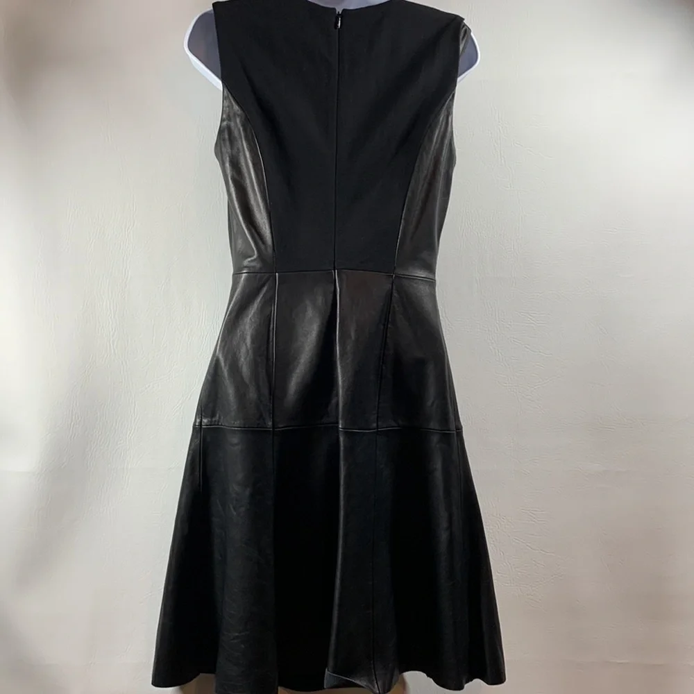 NWT Antonio Melani Luxury Soft Black Leather Sleeveless Dress, 2 - Picture 5 of 10